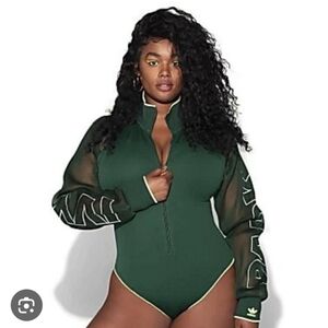 IVY PARK Dark Green Mesh Bodysuit